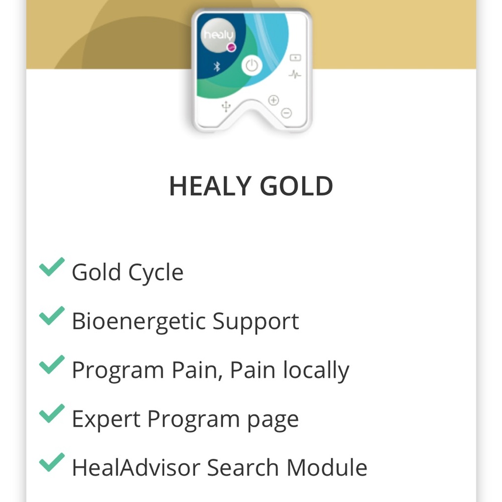 The Healy Gold Edition includes the Healy device with the Healy App.